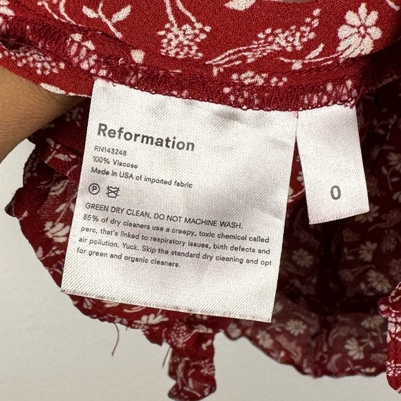 Reformation Lucita Floral Wrap Long Sleeves Mini Dress Sz 0 - Picture 9 of 9